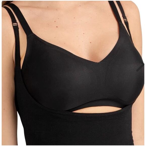 Empetua Open Bust Boyshort Bodysuit XXL Plus Black Tummy Control Compression NWT - Picture 4 of 8